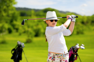 girl playing golf at Sevierville Golf Club